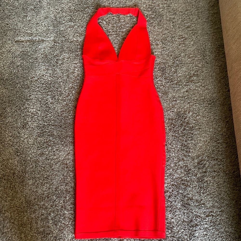 Bright Red Bandage Wold dress
